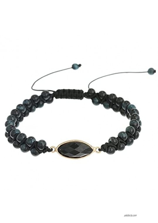 Multiple Semi Precious Gemstones Handmade Bead Braided Energy Healing Bracelets for Women