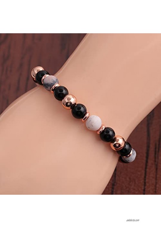Natural Quartz Crystals Healing Stone Vitality Extracts Long Distance Couples Bracelets Stress Anti Depression And Anxiety Relief Items Relaxing Yoga Meditation Accessories Gifts Relationship Matching Bracelets For Couples Women Men