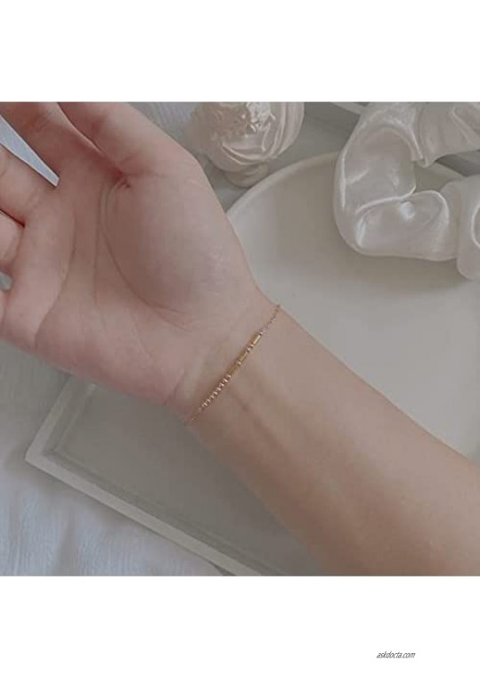 ORNAPEADIA Morse Code Bracelets For Women Gold Beaded Charm Initial Friendship Bracelet Jewelry Encouragement Gifts For Women Girls