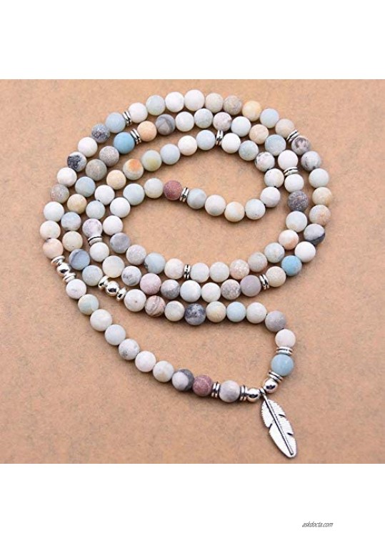 Self-Discovery 108 Bead Japa Mala Meditation Bracelet Necklace for Men or Womens Yoga Jewelry