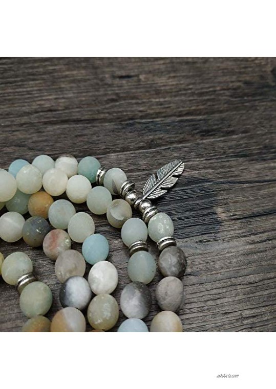 Self-Discovery 108 Bead Japa Mala Meditation Bracelet Necklace for Men or Womens Yoga Jewelry