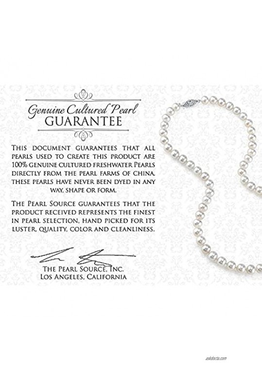 THE PEARL SOURCE 4-5mm Genuine White Freshwater Cultured Pearl & Cotton Bracelet for Women