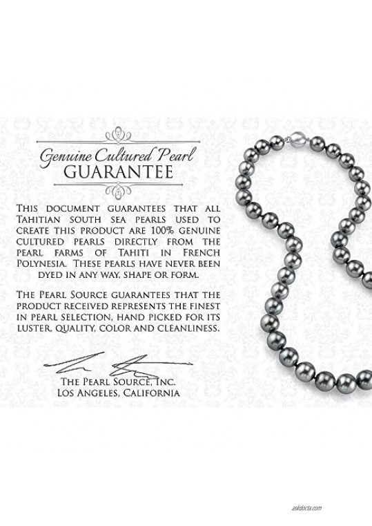 THE PEARL SOURCE 8-9mm Genuine Black Tahitian South Sea Cultured Pearl Becky Bracelet for Women