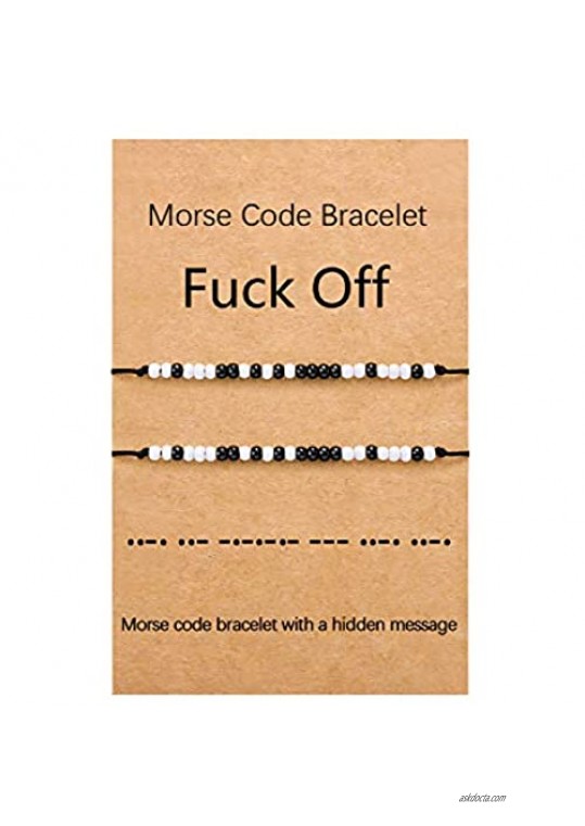 UNGENT THEM Fuck Off Morse Code Bracelets Unique Bracelet Best Friends Friendship Jewelry Gifts for Women Her Men Sister…